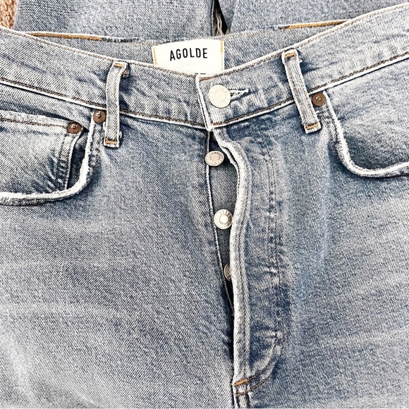 Agolde Riley High Rise Button Fly Destroyed Jeans - Picture 6 of 7